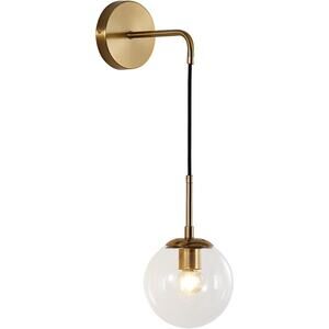 BOKT Mid Century Modern Globe Wall Sconce Lighting Brushed Brass Gold Bathroom